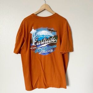 Harley Davidson T-Shirt Eastside Bellevue‎ Washington Orange Graphic Men’s 2XL